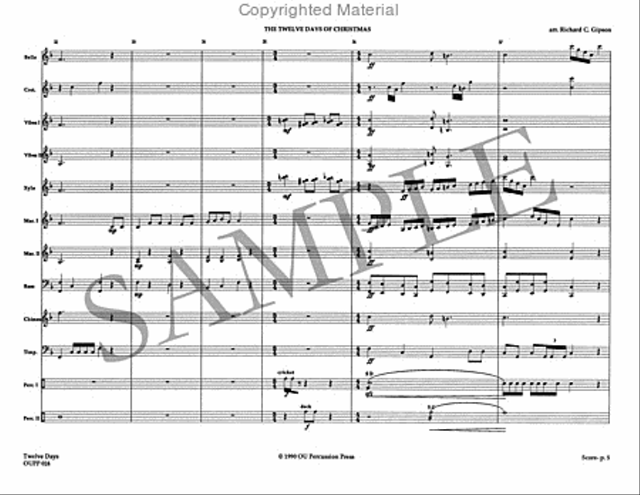 The Twelve Days of Christmas Percussion Ensemble scores gallery preview page 6