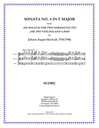 Book cover for Koch Trio Sonata No. 4 in F Major