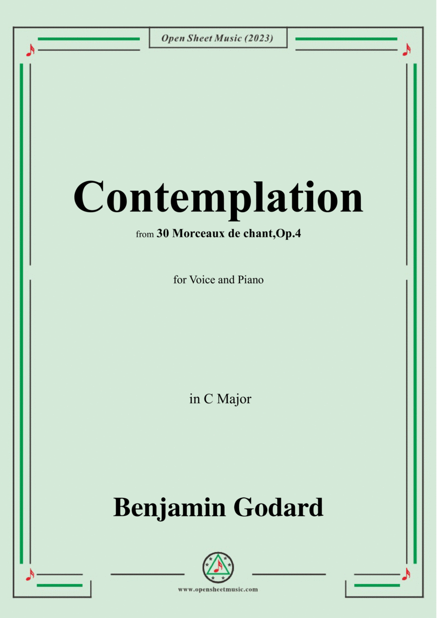 B. Godard-Contemplation,Op.4 No.28,in C Major Voice scores gallery preview page 1