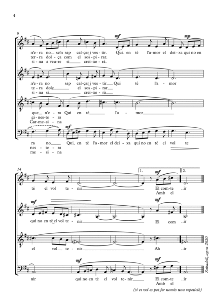 La filla del Carmesí Choir scores gallery preview page 4