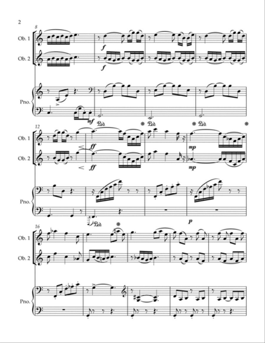 Sous le dôme épais (The Flower Duet) from Lakmé for Two Oboes (or Flutes) and Piano Flute scores gallery preview page 2