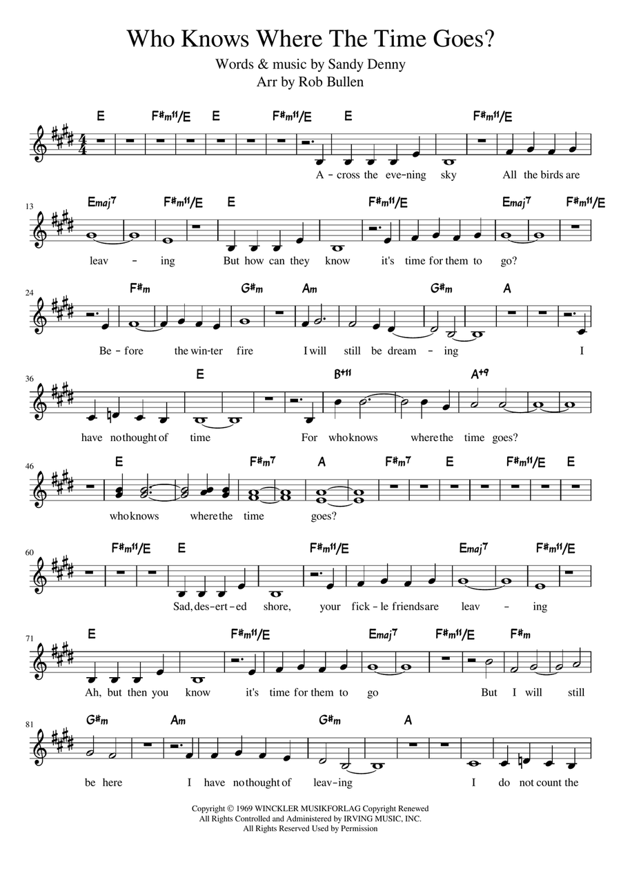 Who Knows Where The Time Goes Guitar scores gallery preview page 1