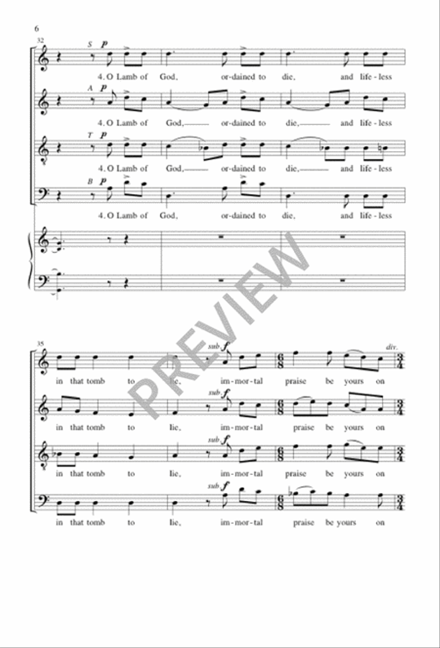 Our Risen Lord, Our King of Kings 4-Part scores gallery preview page 6