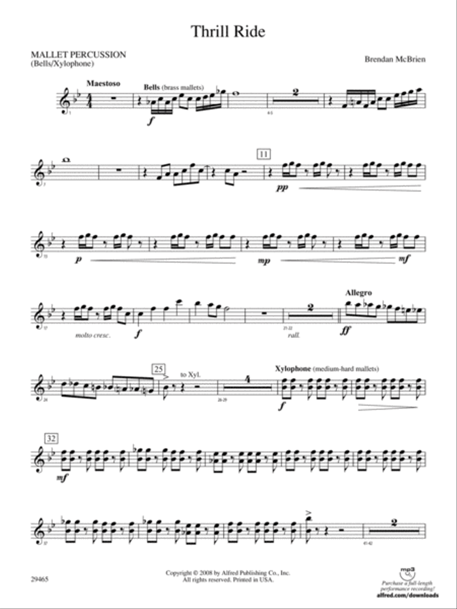 Thrill Ride: Mallets Concert Band scores gallery preview page 1