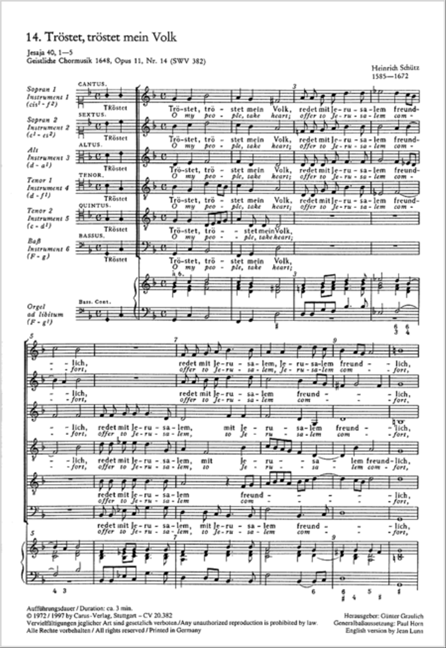 O my people, take heart (Trostet, trostet mein Volk) Choir scores gallery preview page 14