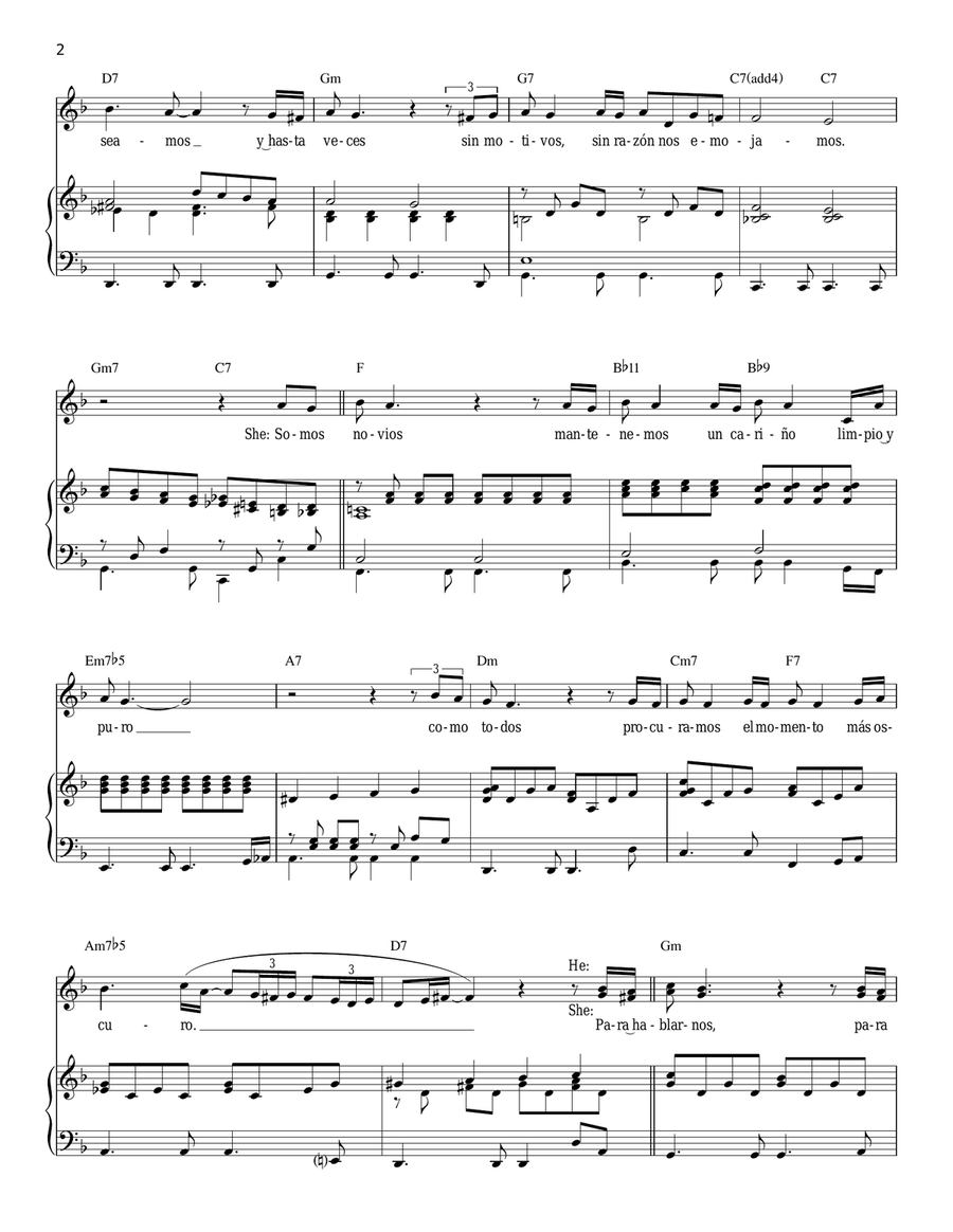 Somos Novios (duet with Christina Aguilera) Piano, Vocal scores gallery preview page 2