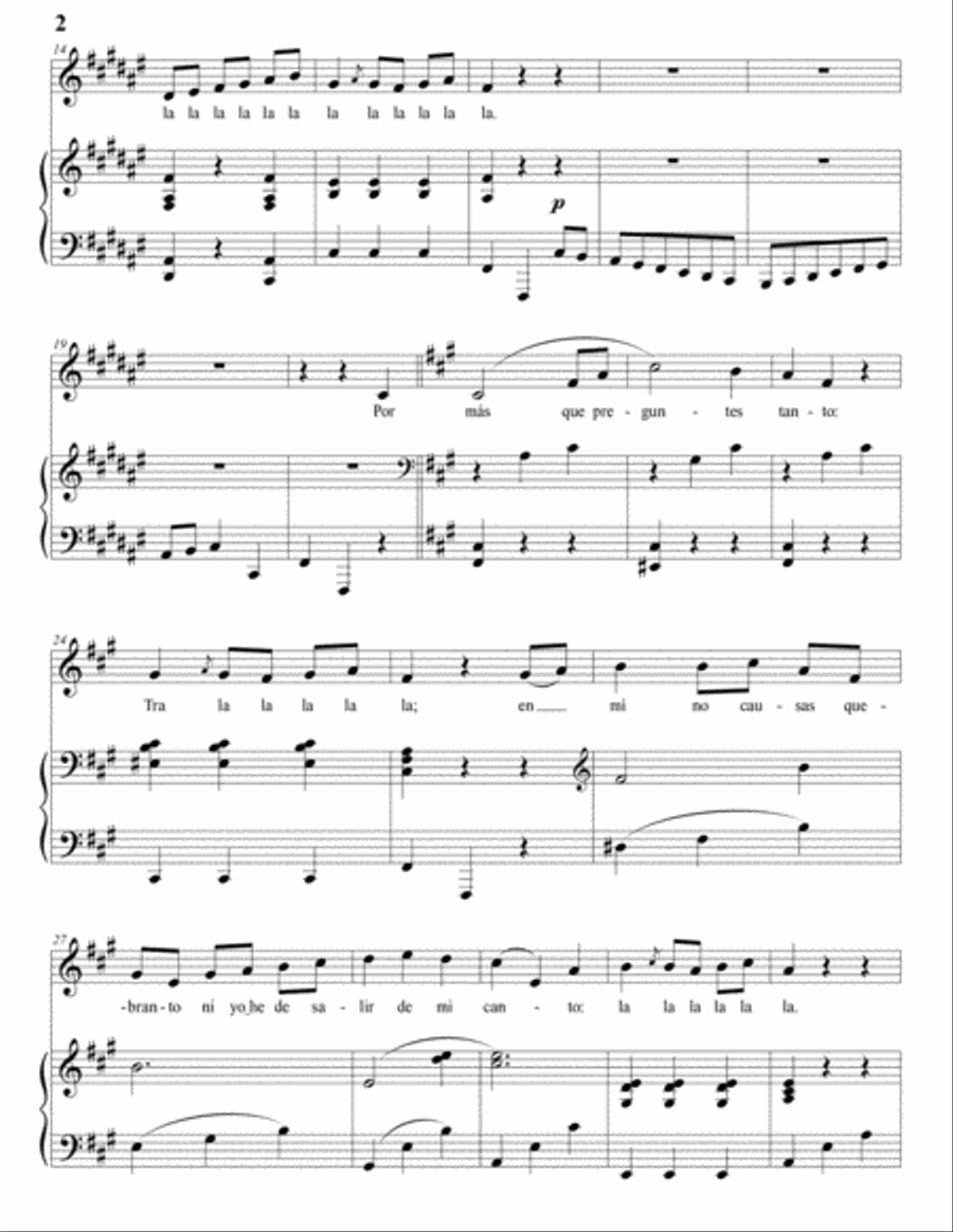 GRANADOS: El tra la la y el punteado (transposed to F-sharp major) Voice scores gallery preview page 3