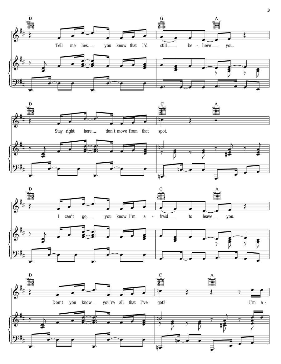 You Are My Number One You Are My Number One Piano, Vocal, Guitar scores gallery preview page 3