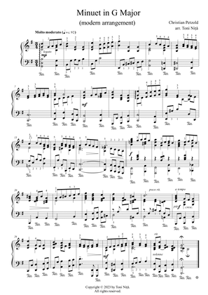 Minuet in G major, BWV Anh.114 (Petzold, Christian) - modern piano arrangement