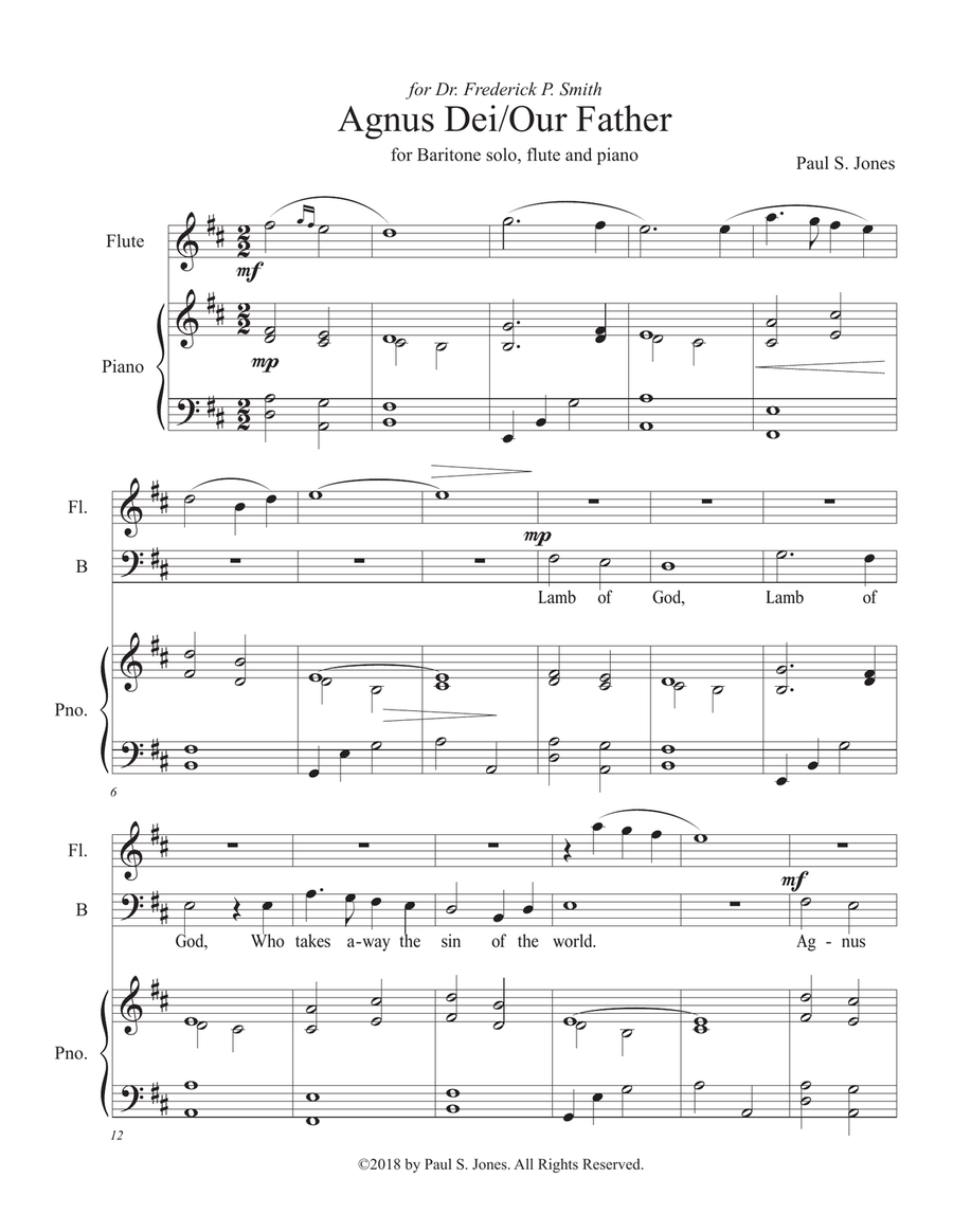 Agnus Dei/Our Father Agnus Dei/Our Father Small Ensemble scores gallery preview page 1