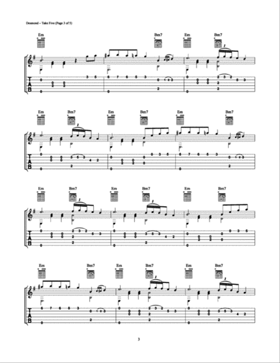 Take Five Electric Guitar scores gallery preview page 3