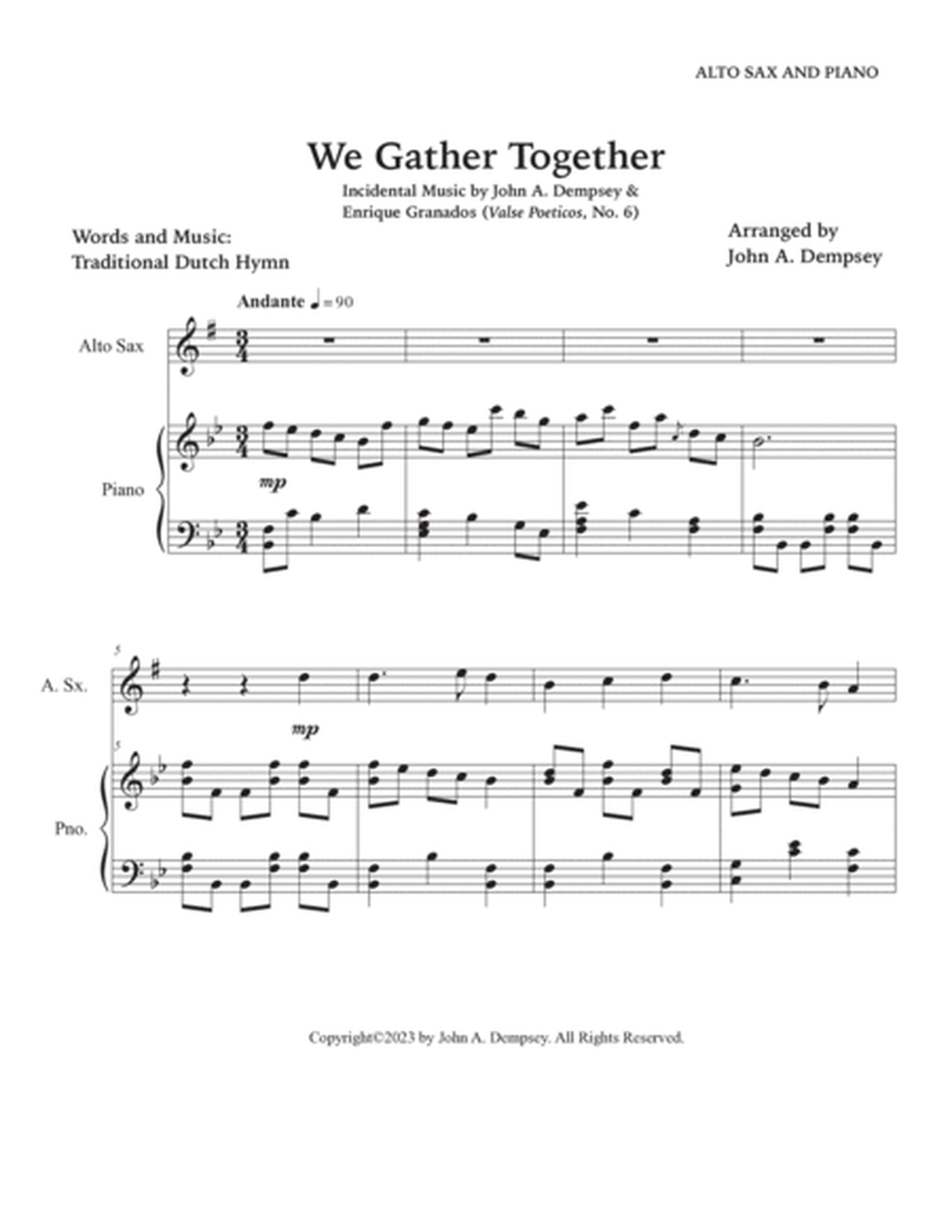 We Gather Together (Alto Sax and Piano) image number null