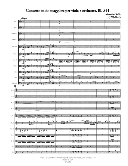Concerto in do maggiore, BI. 541 Viola e Orchestra