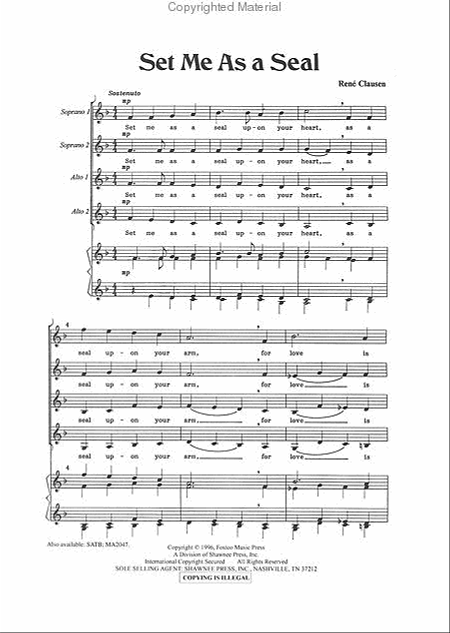 Set Me as a Seal (from A New Creation) SSAA scores gallery preview page 2