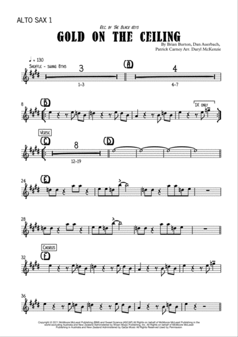 Gold On The Ceiling Gold On The Ceiling Saxophone scores gallery preview page 6