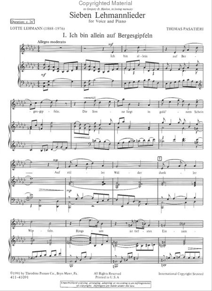 Sieben Lehmannlieder Sieben Lehmannlieder Chamber Music scores gallery preview page 2