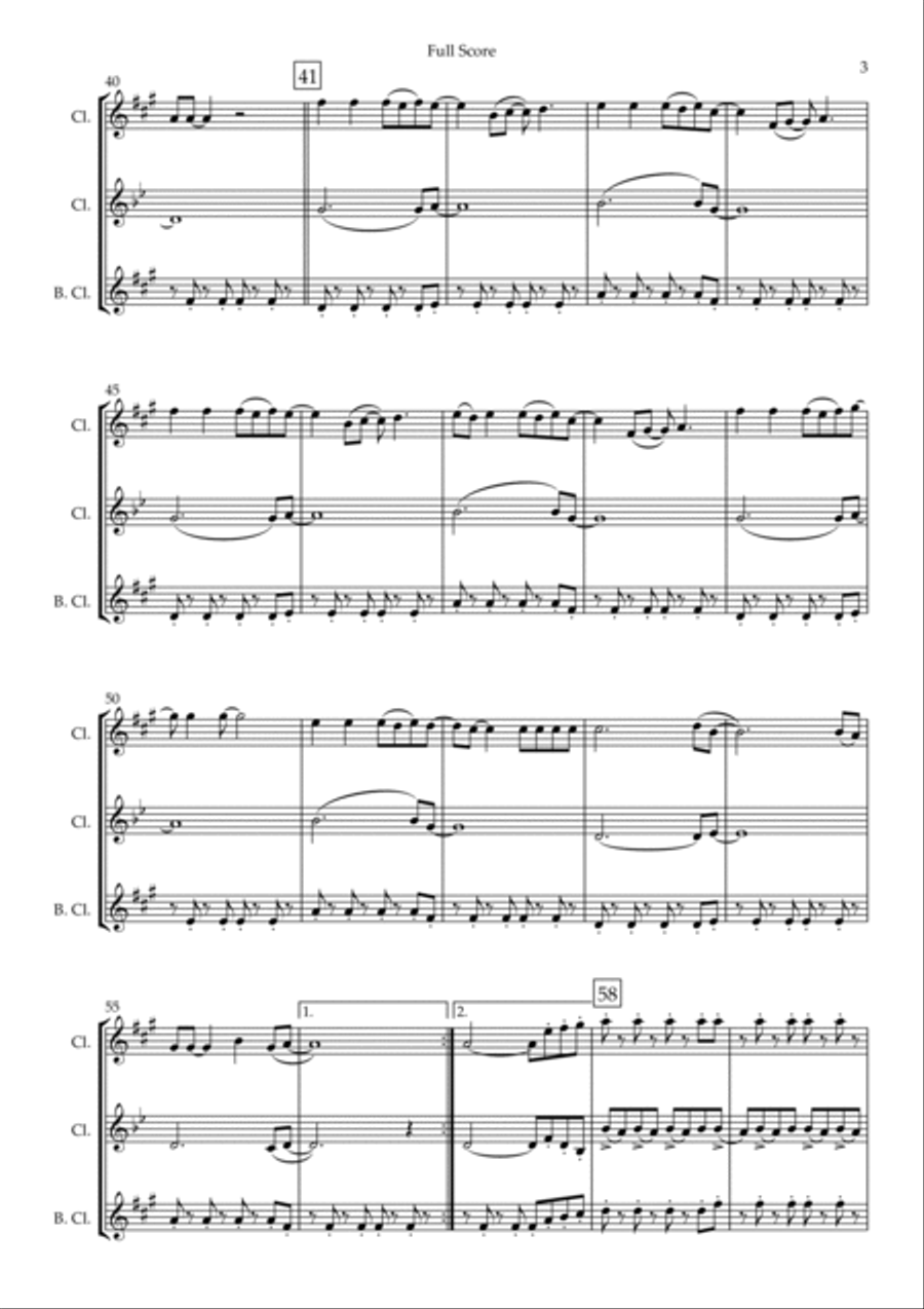Viva La Vida Clarinet Trio scores gallery preview page 3
