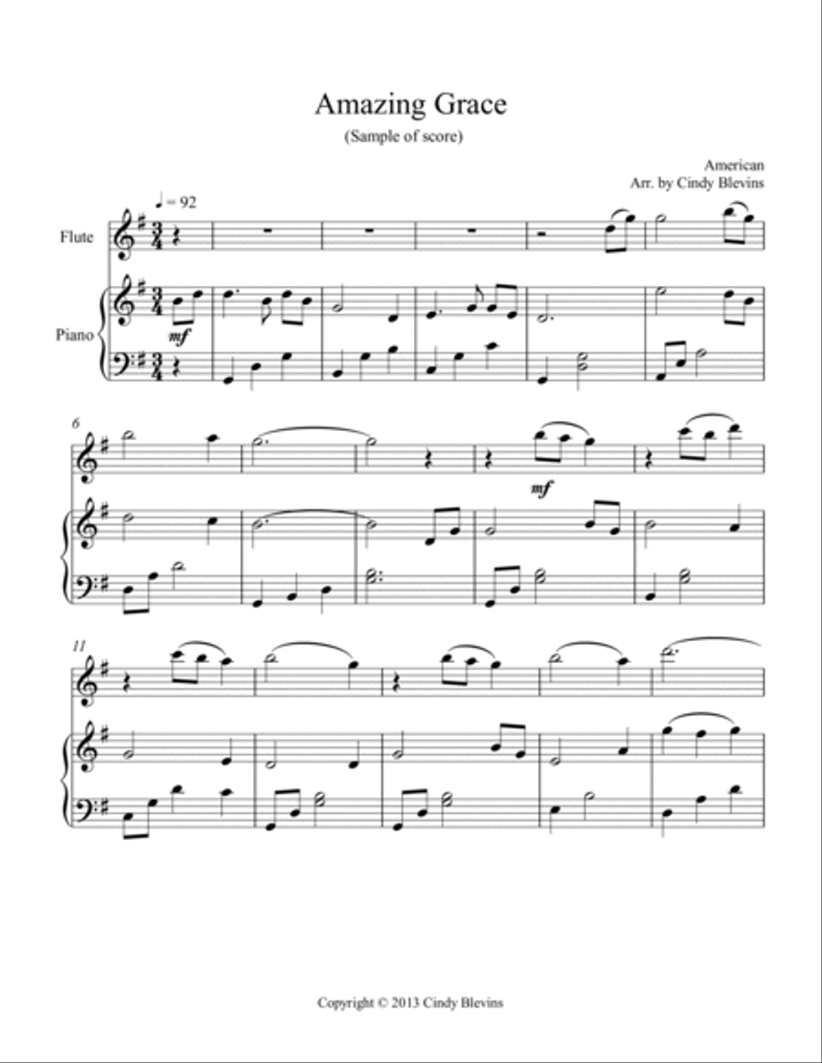 Piano and Flute (Play Hymns and Patriotic Songs) Flute Solo scores gallery preview page 2