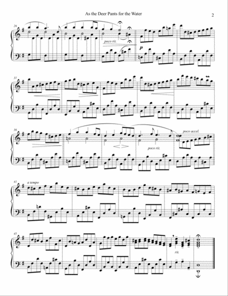 As The Deer Pants For The Water Piano Solo scores gallery preview page 2