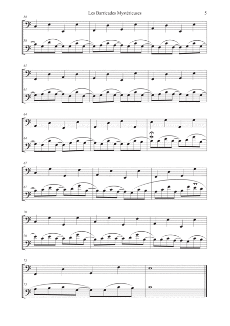 Les Barricades Mystérieuses for Cello Duet String Duet scores gallery preview page 6