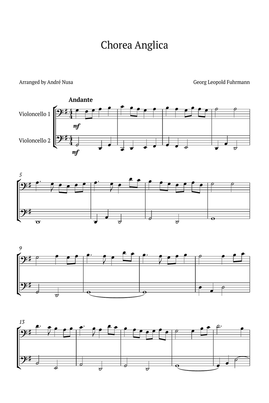 Chorea Anglica String Duet scores gallery preview page 1