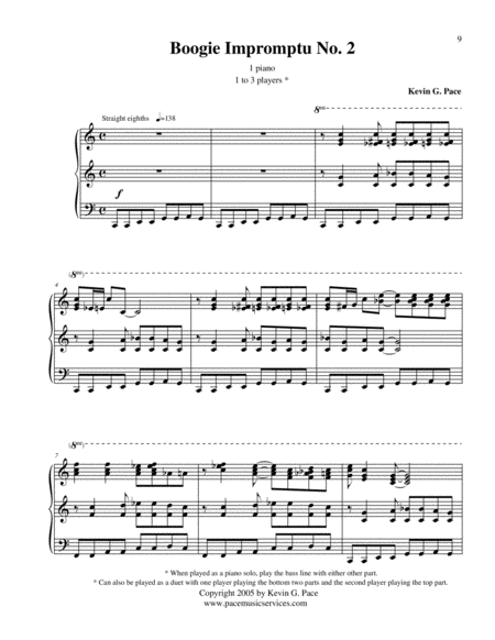 Boogie Impromptu No. 2 - original piano solo, duet or trio image number null