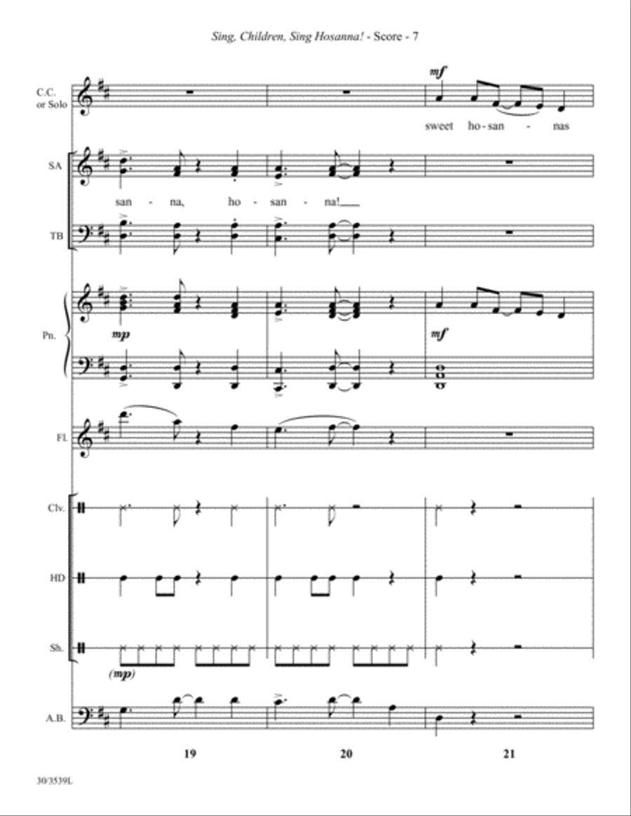 Sing, Children, Sing Hosanna! - Instrumental Ensemble Score and Parts Choir scores gallery preview page 8
