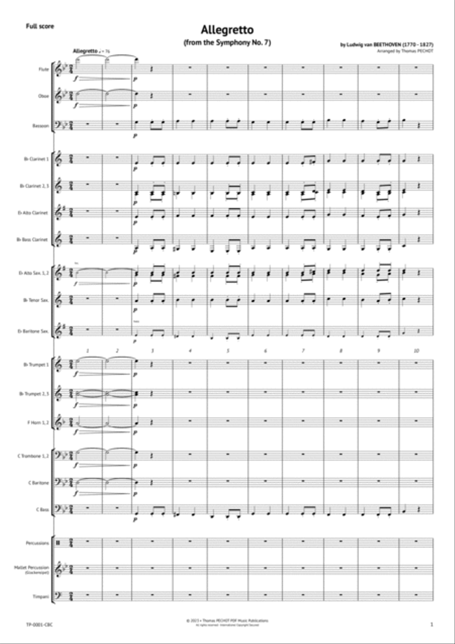 Allegretto (from the Symphony No. 7) Concert Band scores gallery preview page 2