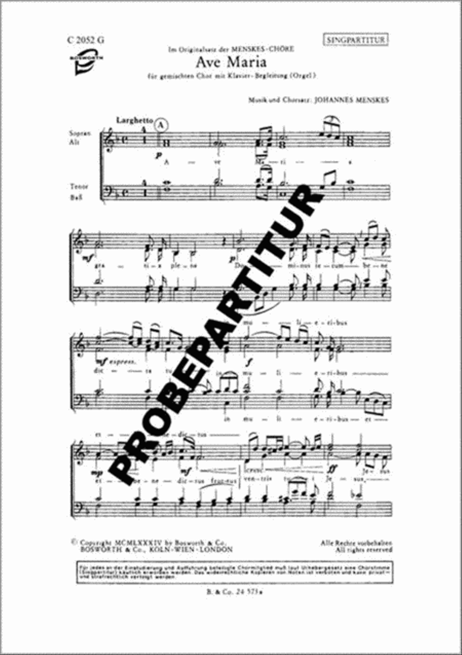 Ave Maria Ave Maria Mixed Choir scores gallery preview page 1