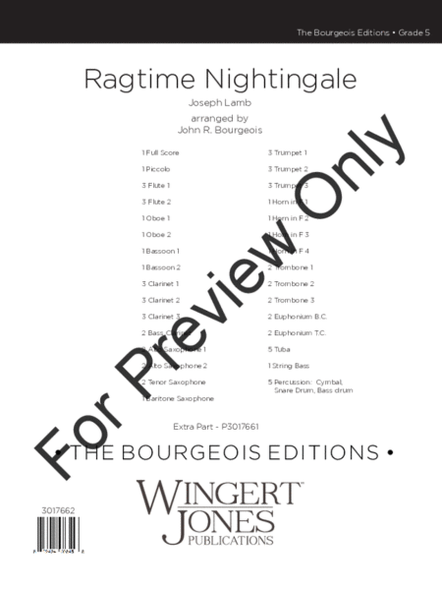 Ragtime Nightingale - Full Score