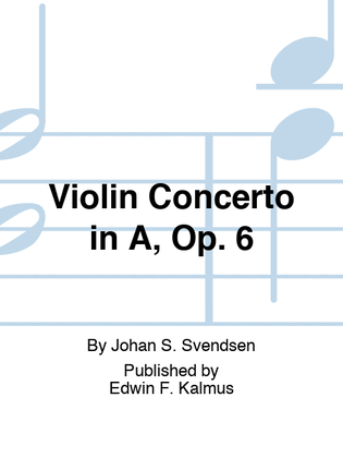 Book cover for Violin Concerto in A, Op. 6