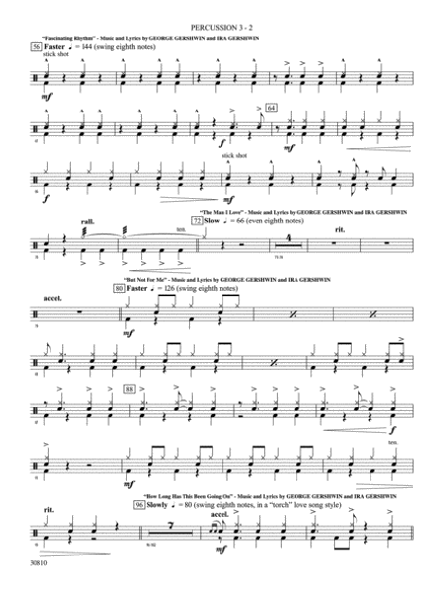 A Tribute to Gershwin: 3rd Percussion Concert Band scores gallery preview page 2