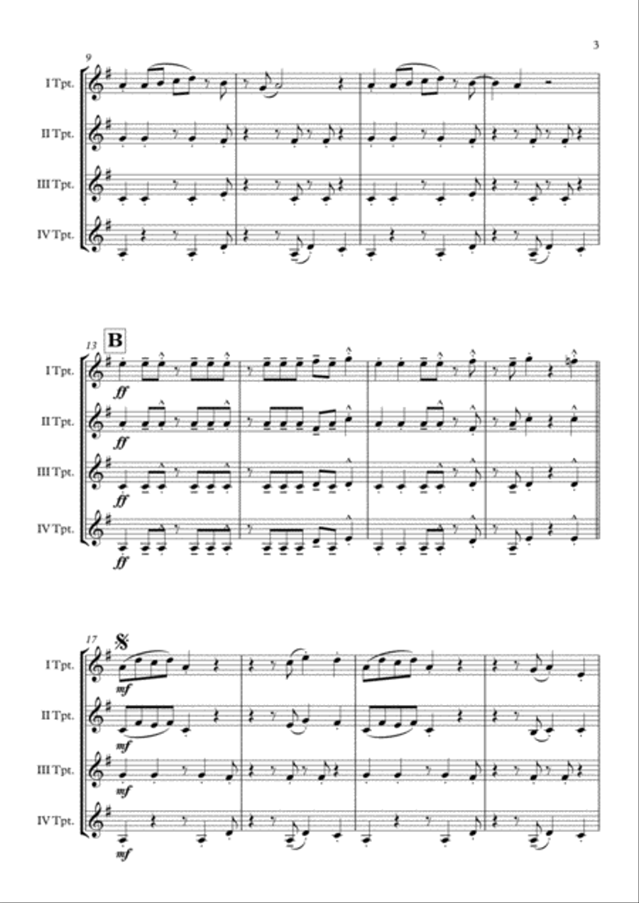 Oye Como Va Brass Quartet scores gallery preview page 4