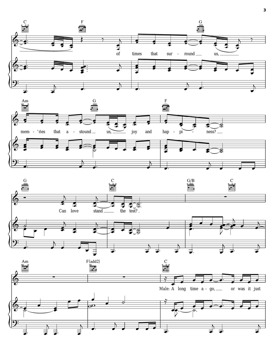 Can Love Stand The Test Can Love Stand The Test Piano, Vocal, Guitar scores gallery preview page 3