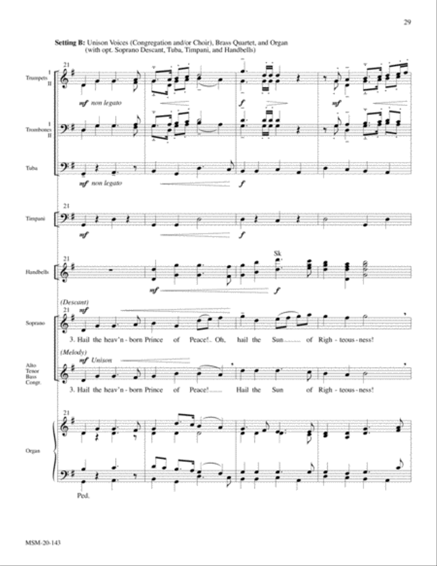 Five Carol Accompaniments for Brass Quartet and Organ 4-Part scores gallery preview page 14