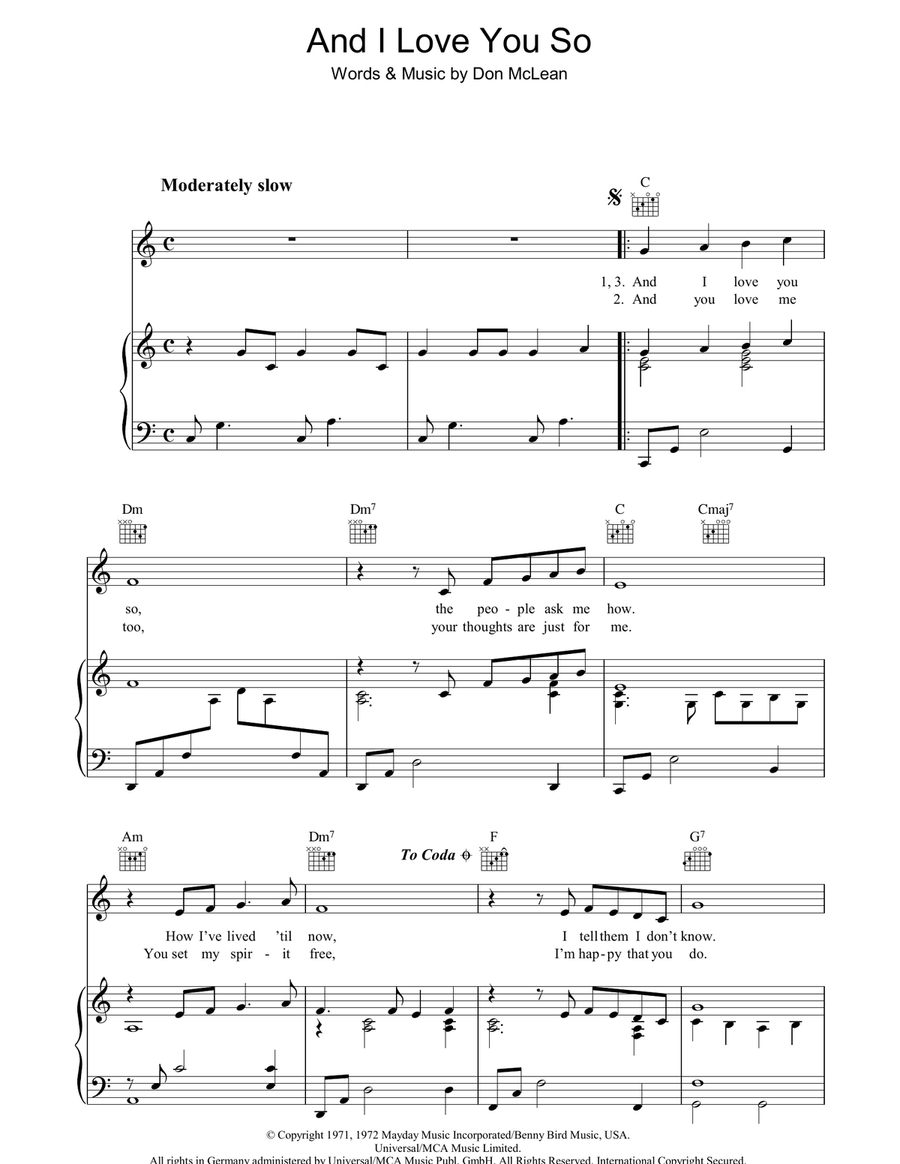 And I Love You So Acoustic Guitar scores gallery preview page 1