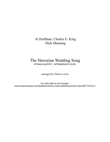 The Hawaiian Wedding Song (ke Kali Nei Au) image number null