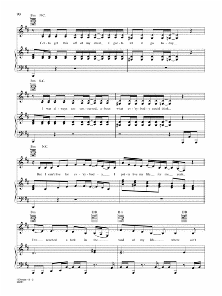 I Choose Piano, Vocal, Guitar scores gallery preview page 2
