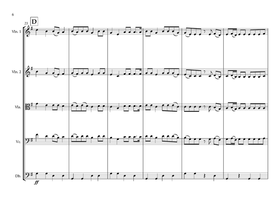 Burundi National Anthem for String Orchestra (World National Anthem Series) String Orchestra scores gallery preview page 6
