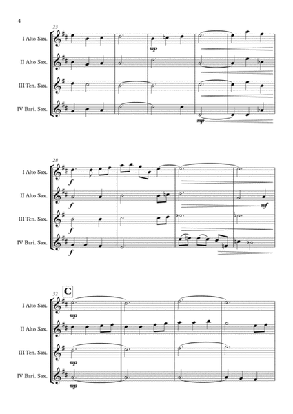 "Away In A Manger" Saxophone Quartet (AATB) arr. Adrian Wagner image number null