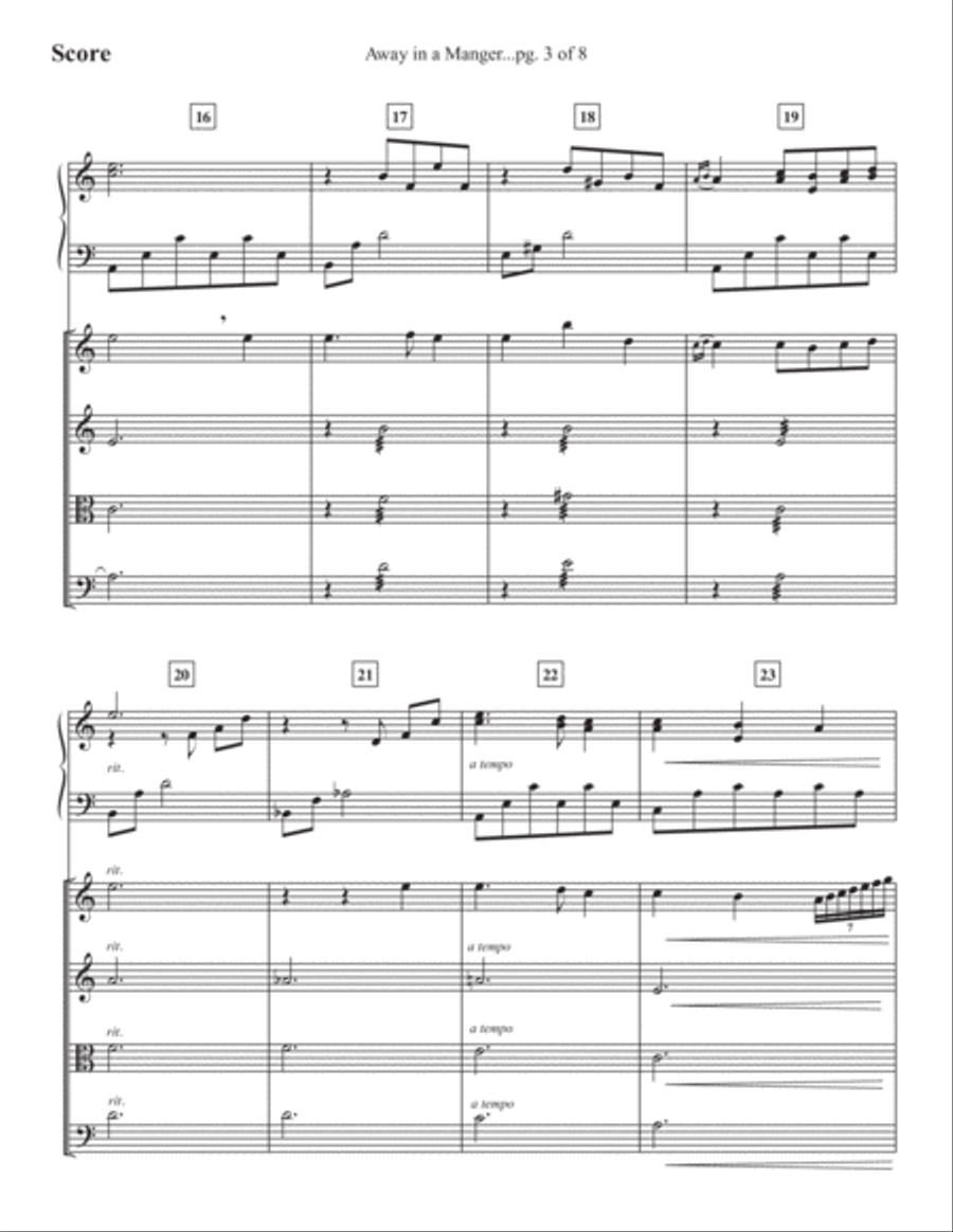 Away in a Manger Piano Quintet scores gallery preview page 3