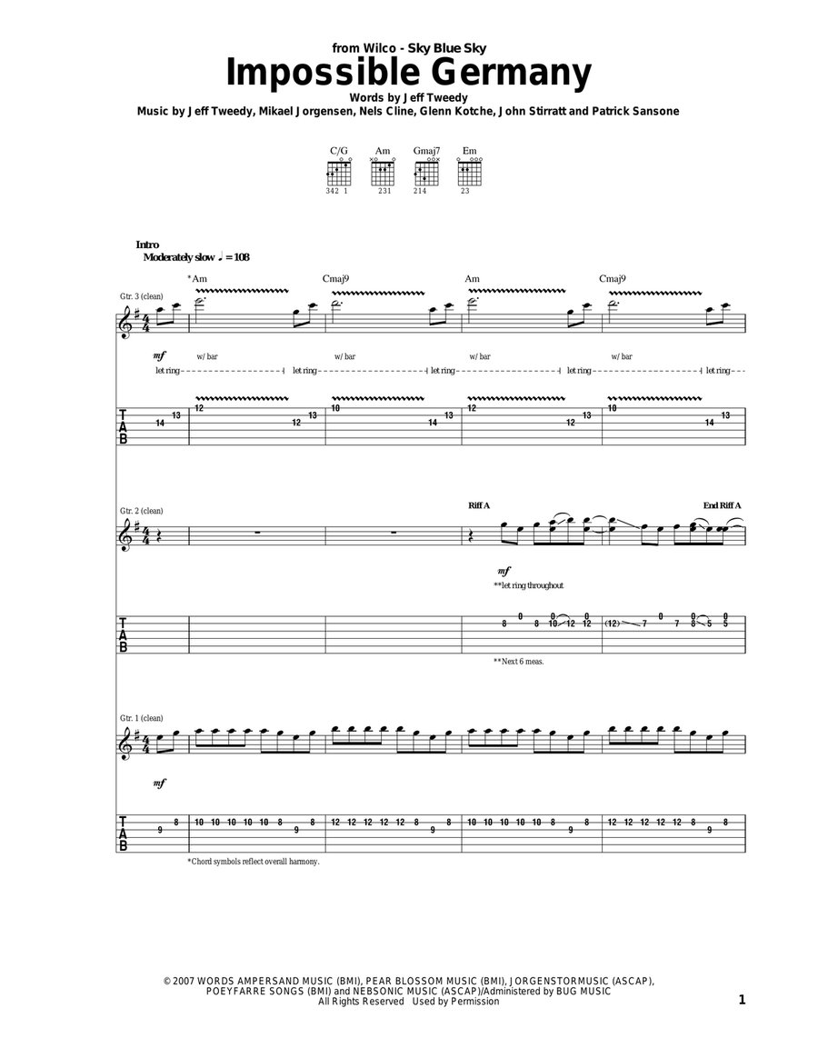 Impossible Germany Acoustic Guitar scores gallery preview page 1