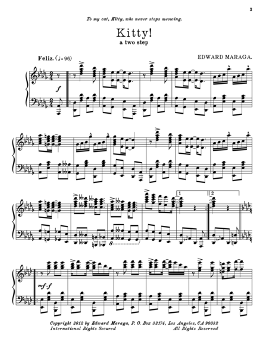 Kitty! A Two Step Kitty! A Two Step Piano Solo scores gallery preview page 1