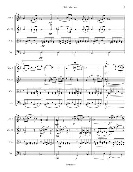 Schubert: Ständchen (Serenade) - String Quartet image number null