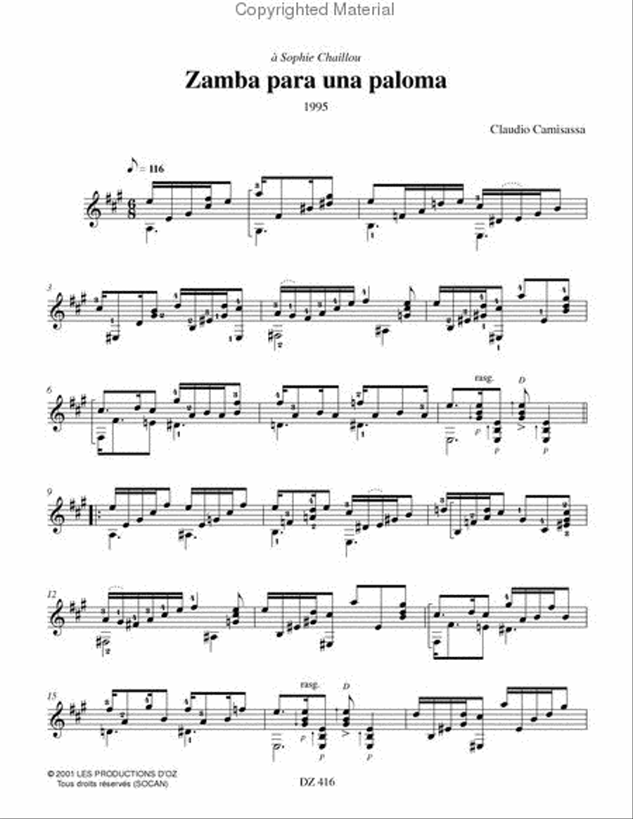 Quatre pièces Classical Guitar scores gallery preview page 2