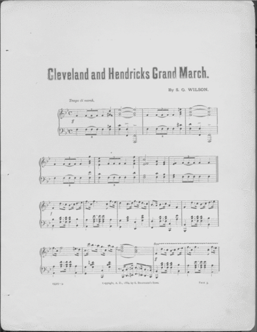 Cleveland and Hendricks Grand March Piano Solo scores gallery preview page 2