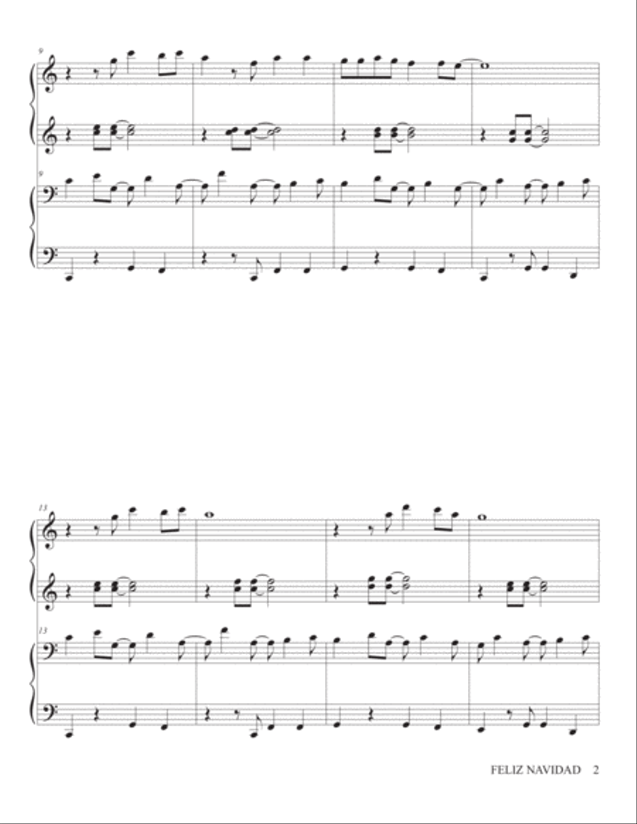 Feliz Navidad Piano scores gallery preview page 3