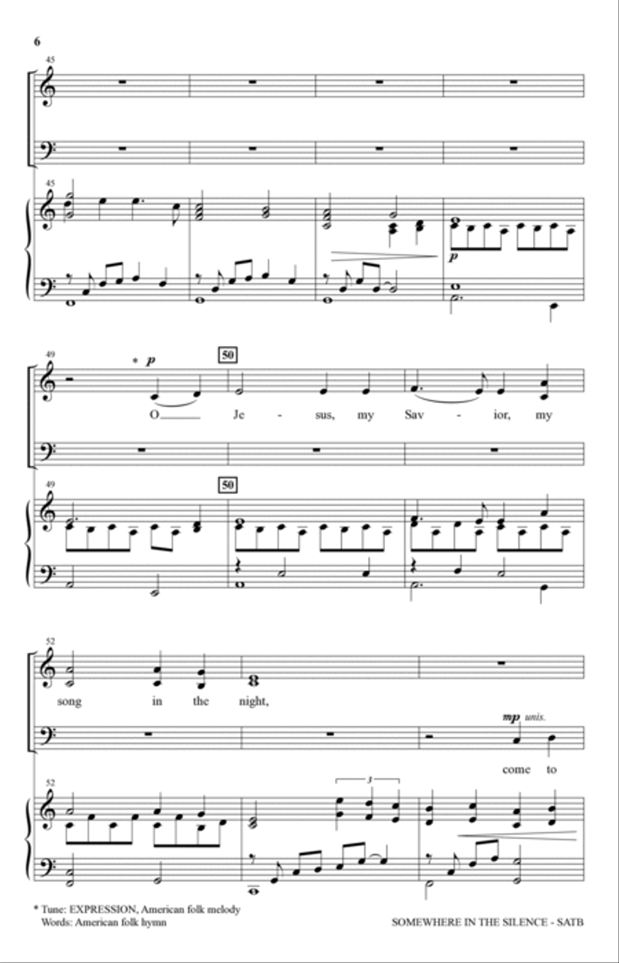 Somewhere In The Silence 4-Part scores gallery preview page 5