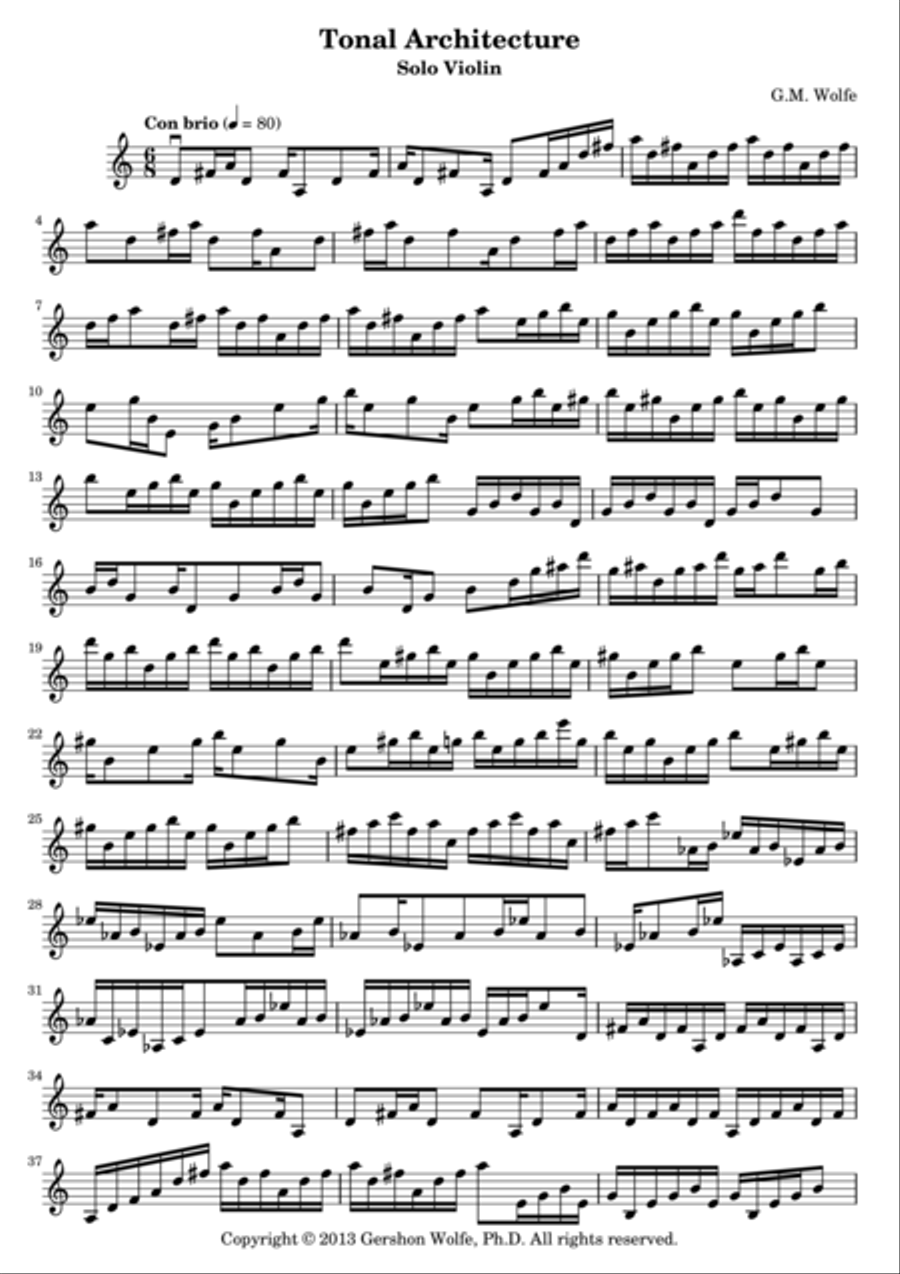 Tonal Architecture Violin Solo scores gallery preview page 1