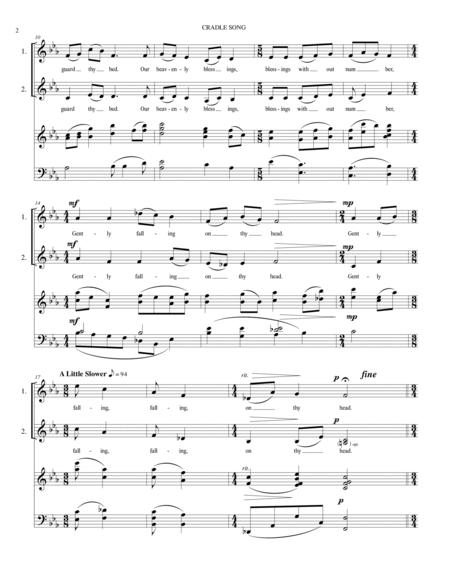 CRADLE SONG (Two-Part Treble Choir) image number null